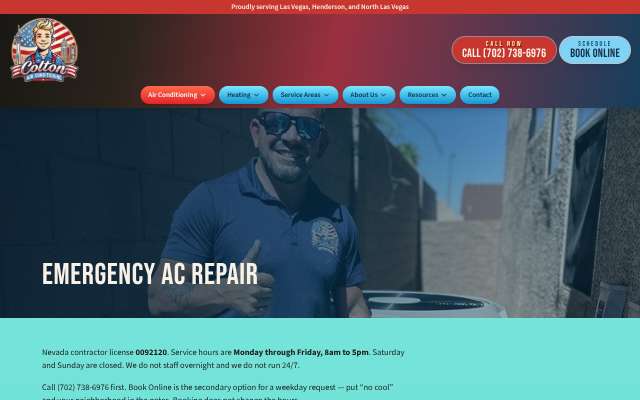Colton Air Conditioning's page as the assistant saw it