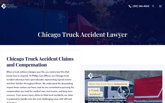 Phillips Law Offices's page as the assistant saw it