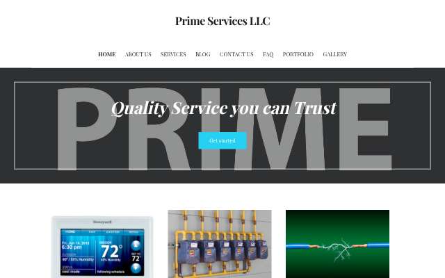 Prime Services LLC's page as the assistant saw it