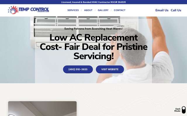 Temp Control's page as the assistant saw it