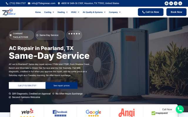 75 Degree AC's page as the assistant saw it