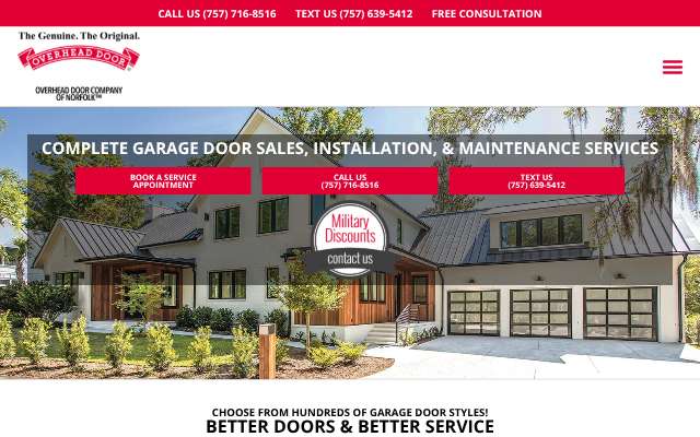 Overhead Door Company of Norfolk's page as the assistant saw it