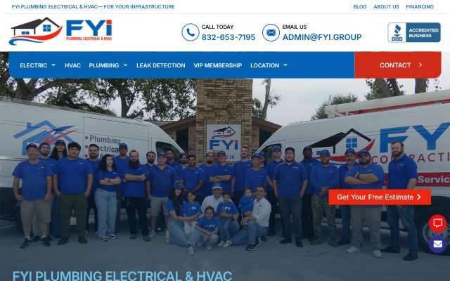 FYI Plumbing Electrical & HVAC's page as the assistant saw it