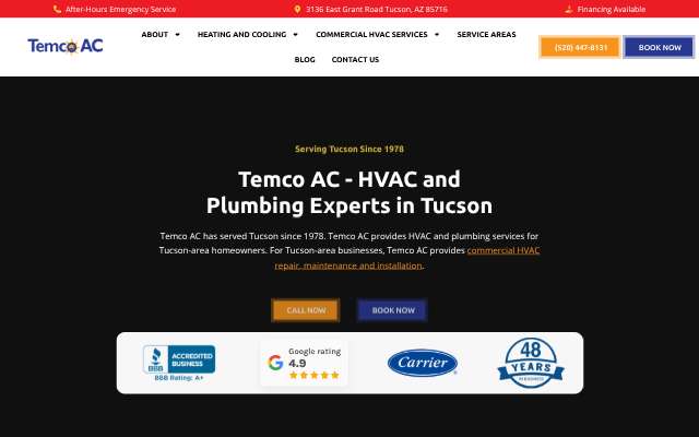 TEMCo Air (Temco AC)'s page as the assistant saw it
