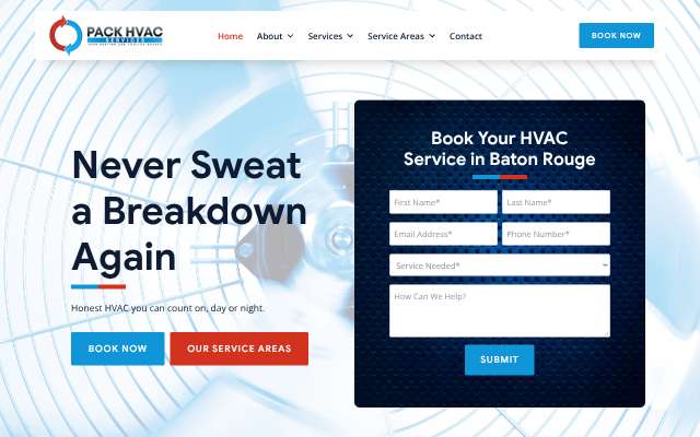 Pack HVAC Services, LLC's page as the assistant saw it
