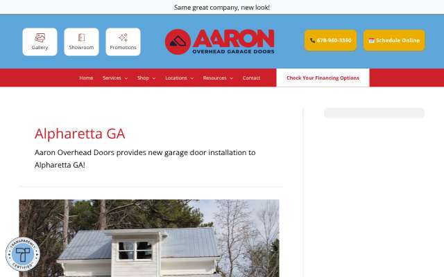 Page cited for Aaron Overhead Garage Door Repair