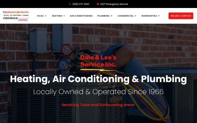 Dale & Lee's Heating & Air's page as the assistant saw it