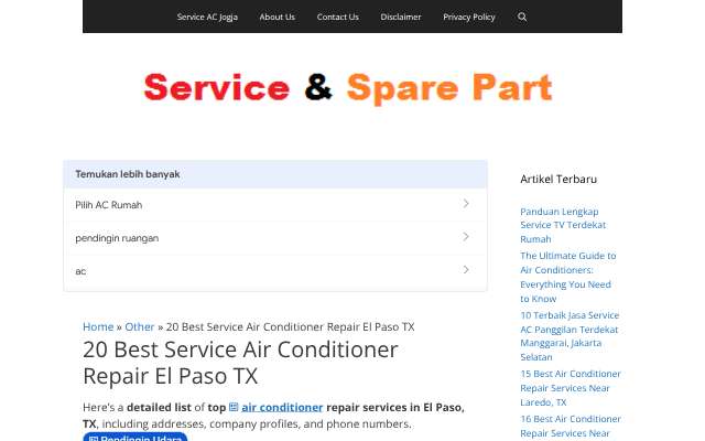 Expert HVAC Services's page as the assistant saw it