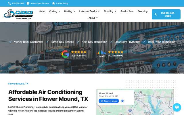 1st Choice Plumbing, Heating & Air Solutions's page as the assistant saw it