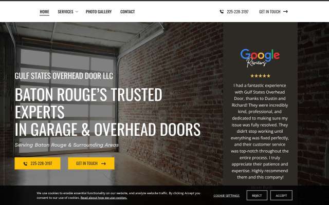 Page cited for Gulf States Overhead Door