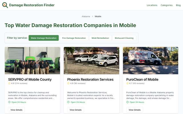 Page cited for SERVPRO of Mobile County