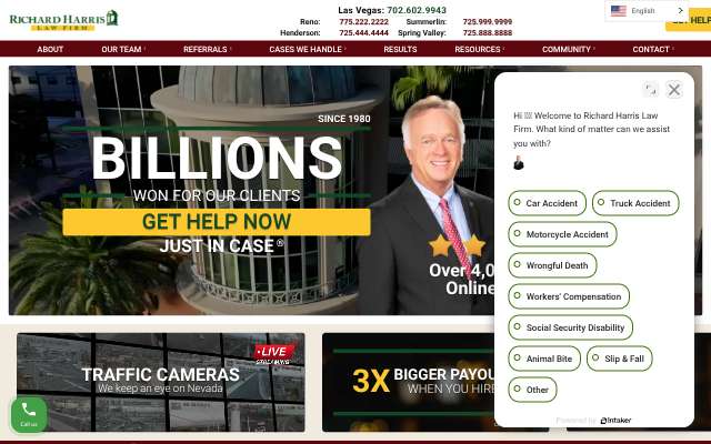 Richard Harris Personal Injury Law Firm's page as the assistant saw it
