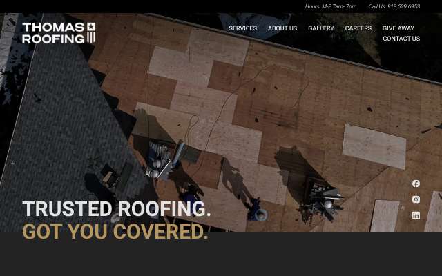 Thomas Roofing, LLC's page as the assistant saw it