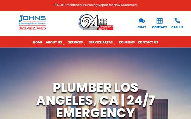 John's Plumbing & Drain Services's page as the assistant saw it
