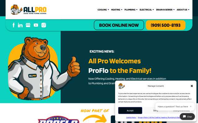 ProFlo Air Conditioning, Heating & Plumbing's page as the assistant saw it