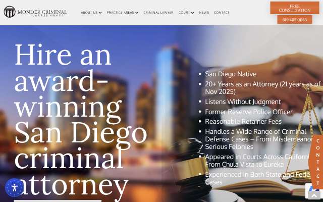 Monder Criminal Lawyer Group's page as the assistant saw it