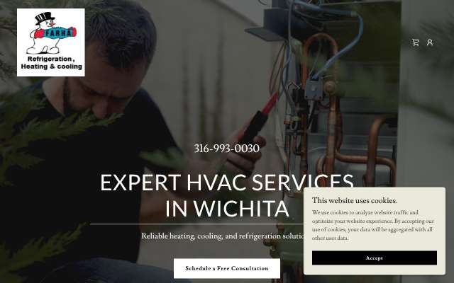 Farha Refrigeration, Heating & Cooling's page as the assistant saw it