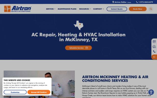Airtron Dallas's page as the assistant saw it