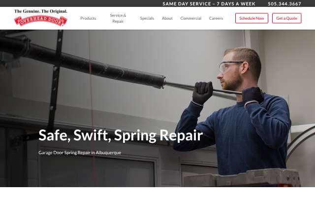 Overhead Door Company of Albuquerque's page as the assistant saw it