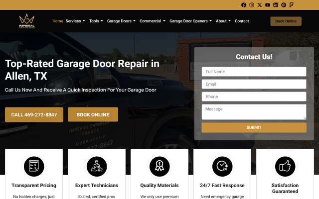 Imperial Overhead Garage Door Repair's page as the assistant saw it