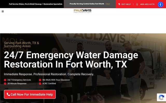 Paul Davis Restoration of Central DFW's page as the assistant saw it
