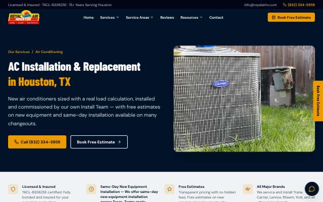 Royal Air's page as the assistant saw it