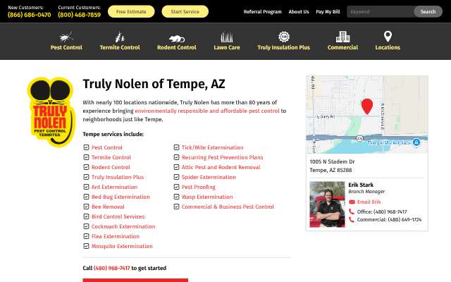 Truly Nolen Pest & Termite Control of Tempe's page as the assistant saw it
