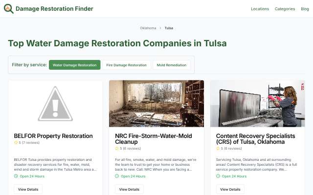 Page cited for All American Restoration Tulsa