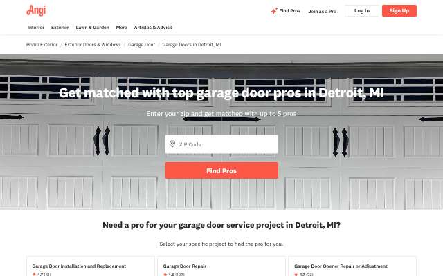 Just Us Garage Service's page as the assistant saw it