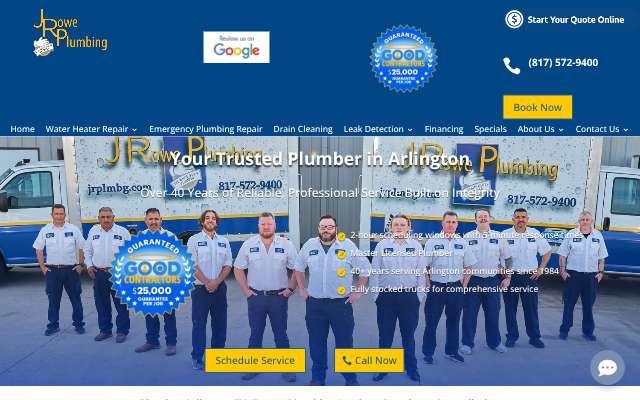 J Rowe Plumbing's page as the assistant saw it