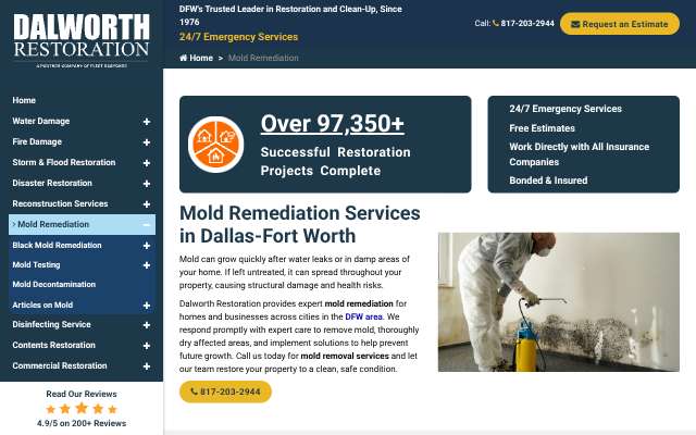 Dalworth Restoration's page as the assistant saw it