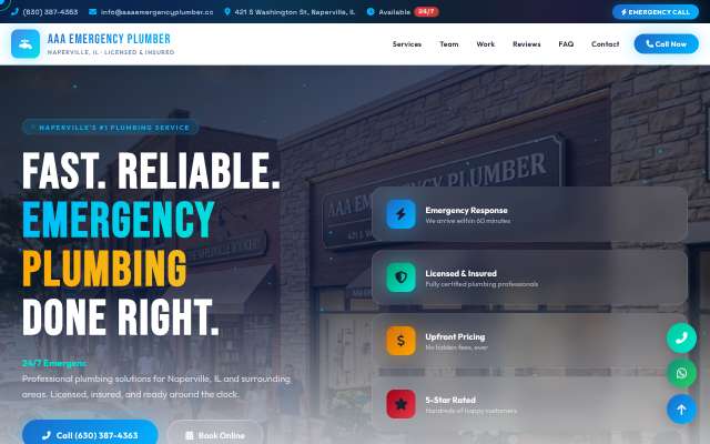AAA Emergency Plumber's page as the assistant saw it