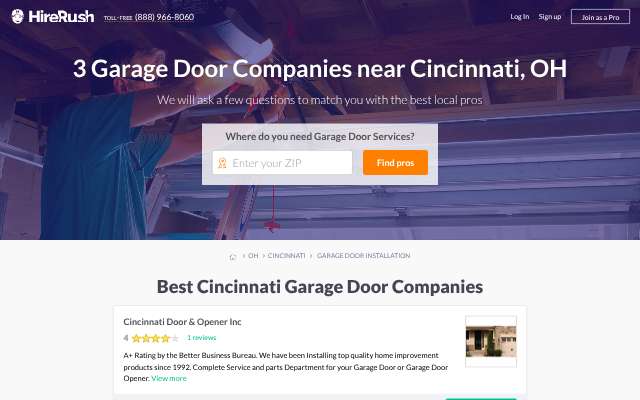 Page cited for Cincinnati Door & Opener Inc