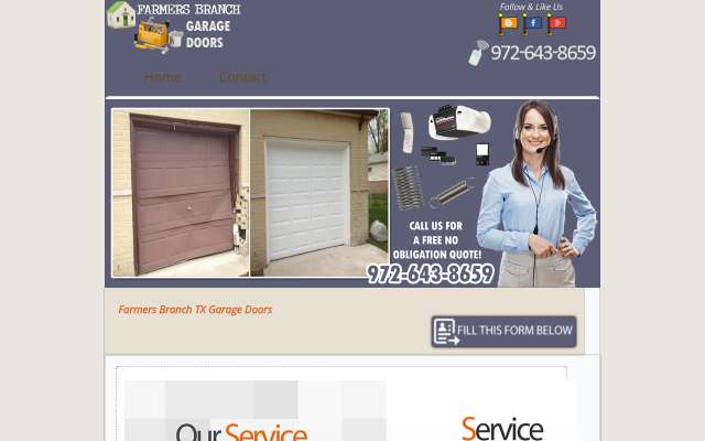 Farmers Branch Garage Doors's page as the assistant saw it