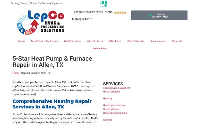 LepCo Foodservice Solutions's page as the assistant saw it