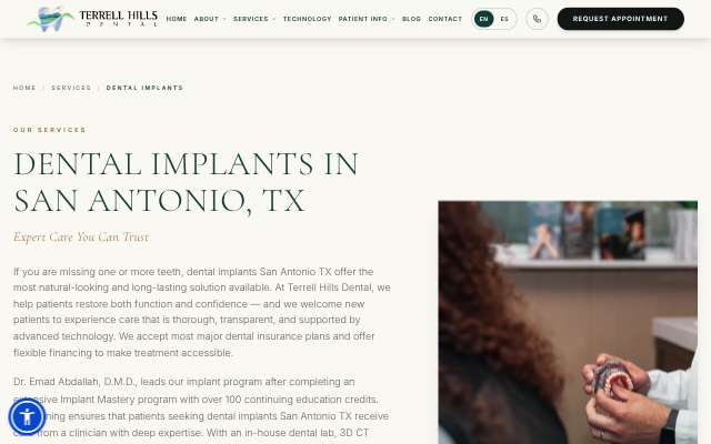 Terrell Hills Dental's page as the assistant saw it