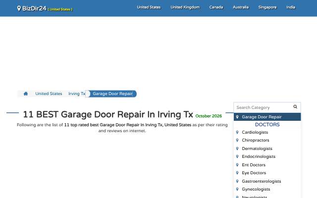 Garage Tec Garage Door Repair's page as the assistant saw it