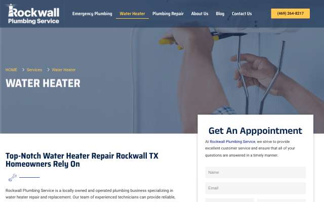 Rockwall Plumbing Service's page as the assistant saw it