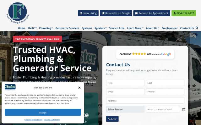 Page cited for Foster Plumbing & Heating