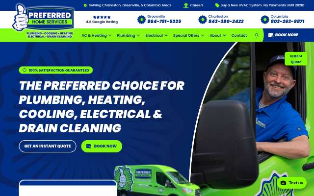 Preferred Home Services's page as the assistant saw it