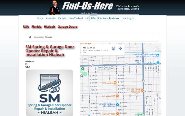 SM Spring & Garage Door Opener Repair & Installation Hialeah's page as the assistant saw it