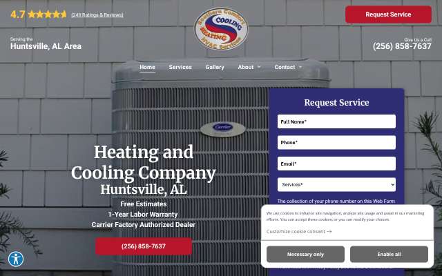 Southern Comfort HVAC's page as the assistant saw it