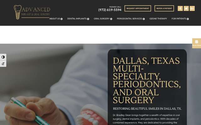 Advanced Implant & Oral Surgery's page as the assistant saw it