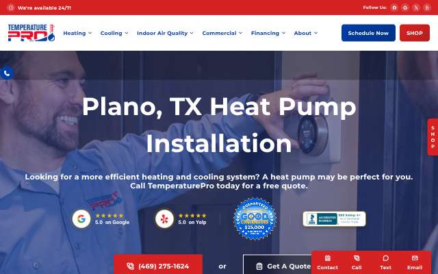 TemperaturePro, Aire Texas, Jupitair HVAC's page as the assistant saw it