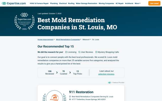 Page cited for Paul Davis Restoration of West County, MO