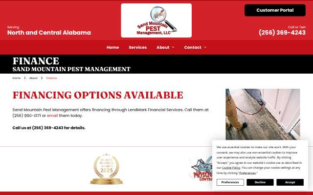 Page cited for Sand Mountain Pest Management