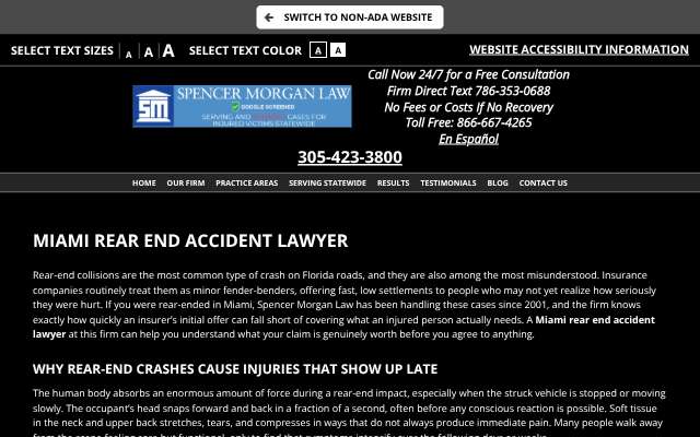 Spencer Morgan Law's page as the assistant saw it