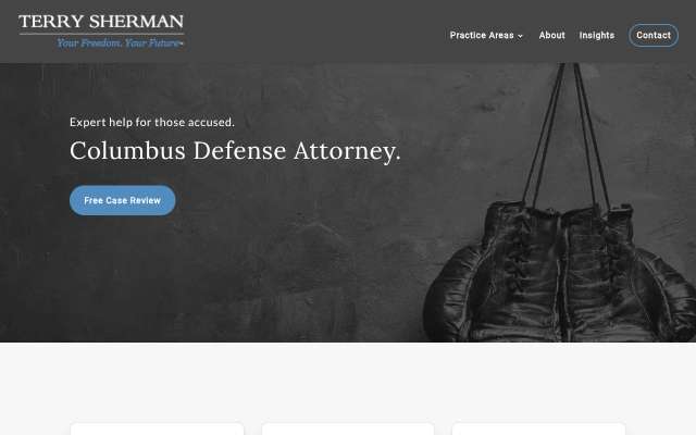 Terry Sherman Law's page as the assistant saw it