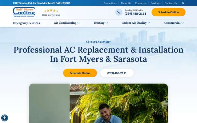 Gulf Shore Cooling's page as the assistant saw it
