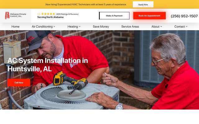 Alabama Climate Control, Inc.'s page as the assistant saw it